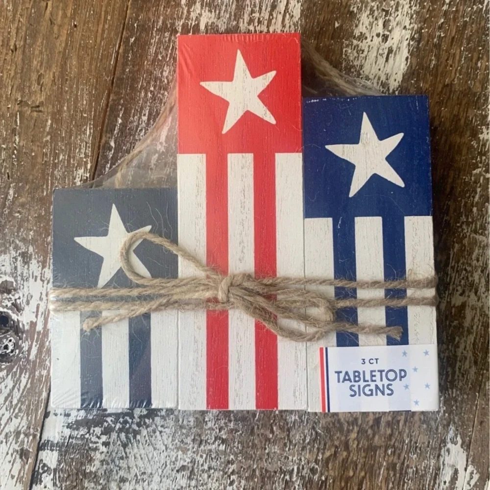 Target Bullseye Patriotic tabletop signs